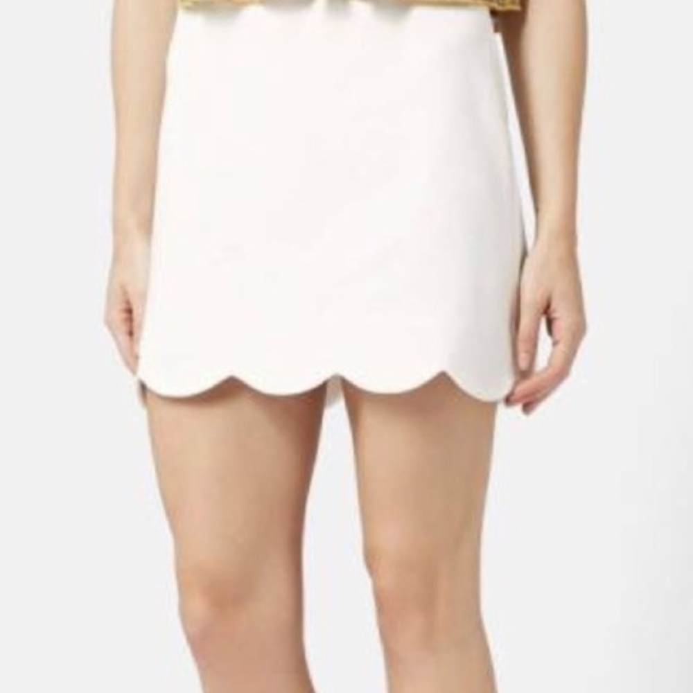 Topshop White Scallop Skirt in US 4 - NWT